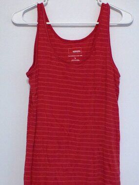 Sonoma Everyday Tunic Tank Top Large Red Striped Soft Stretch Modal Blend